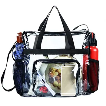 Прозрачен водоустойчив Голяма косметичка от PVC, дамска чанта, косметичка, органайзер за пътуване, Плажна чанта за тоалетни принадлежности, Прозрачна косметичка