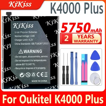 5750 ма KiKiss Батерия K4000Plus за Батерии с Голям Капацитет OUKITEL K4000 Plus
