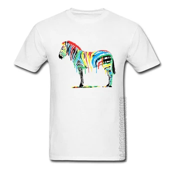 Лятна тениска Rainbow Fresh Paint Horse от чист памук, ежедневни блузи с къс ръкав, ризи с кръгла яка, мъжки нови ризи-високо качество