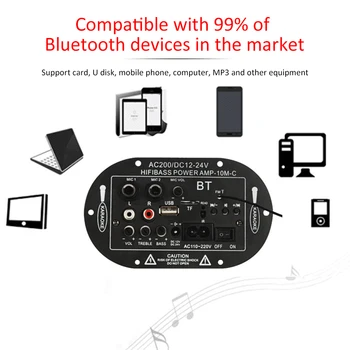 Такса цифров усилвател Bluetooth, аудиоусилители мощност от 35 Вата с USB кпр, FM-радио за автомобил на динамиката на amplificador
