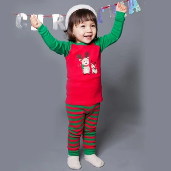 Зимни Детски Коледни Пижами За момчета И Момичета, Пижама с Елф Дядо Коледа, Коледна Пижама За Деца, Подарък за Нова Година, Есен Облекло, Пижами от 2 до 7 години