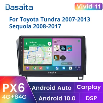 Dasaita Vivid за Toyota Tundra 2007-2013 Sequoia 2008-2018 Авто стереоприемник 1 din GPS Навигатор 1280*720 IPS DSP Bluetooth