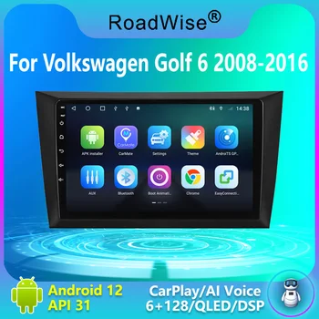 Roadwise 8 + 256 Android 12 Автомагнитола за Фолксваген VW Golf 6 2008-2016 Carplay Мултимедия 4G Wifi DSP DVD GPS 2 DIN Авторадио