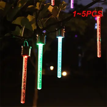 1 ~ 5ШТ Малка нощна светлина с автоматично зареждане Ip65 Водоустойчива Rgb Цветно Външно осветление Соларни Лампи Декор от акрил, дърво