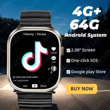 НОВИ умен часовник с GPS-карти One-click SOS Android OS СИМ-карта 4G NET 64G ROM YouTube Крачкомер за Проследяване на съня Google Play Store