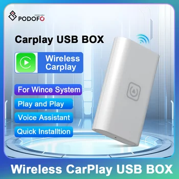 Podofo Wireless Carplay Box За Системата на Wince, 5G WIFI AI Box Bluetooth Адаптер DSP Plug And Play Mini Box Гласов Асистент