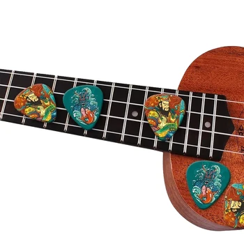10шт Китара медиатори цвят на графити за акустична китара 2 см Пластмасови Медиатори за музикални инструменти направи си САМ Mix Pick Аксесоари за китара инструменти