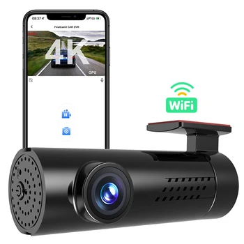 Автомобилен Видеорекордер един dashcam 4K Dash Cam За Задвижване на Автомобили Видео, Предна Камера, WiFi За Автомобилни Аксесоари, GPS 24 Паркинг за Нощно Виждане SD
