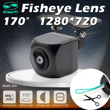 GreenYi Камера за Обратно виждане на Автомобила CCD Fish Очи за Нощно Виждане IP68 Водоустойчив Камера за Задно виждане за Кола за Задно виждане Универсална