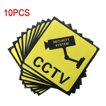 Стикери Самозалепващи Предупредителни Етикети за Система за Видеонаблюдение 10 Комплекта