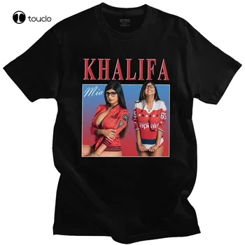 Модерен Секси тениска Mia Khalifa, мъжки памучен тениска с къс ръкав, графична тениска, тениски за феновете, потници, облекло, Подарък тениска