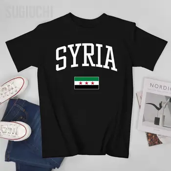 Мъжете Ретро Флаг Сирия, Тениска Love Your Country, Тениски С кръгло деколте, Тениски За жени, Момчета, Къса Тениска от 100% Памук, Унисекс, Всички сезони