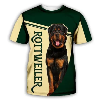 Нова тениска с 3D Принтом Сладък Куче За Мъже И Жени, Лятна Мода Ежедневни Забавна Тениска С Кръгло деколте и къс ръкав, Мъжки дрехи