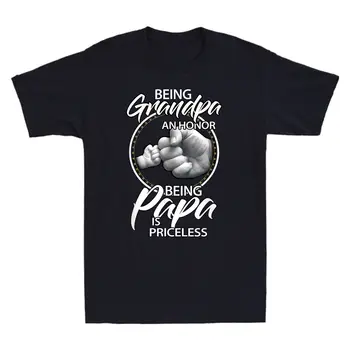 НОВИЯТ списък: да Бъде Дядо Чест, да Бъде Баща - е Безценен, Реколта Мъжка тениска цвят Черен