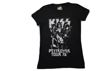KISS Juniors KISS-Destroyer Tour 76 Черна риза NWT С дълъг ръкав