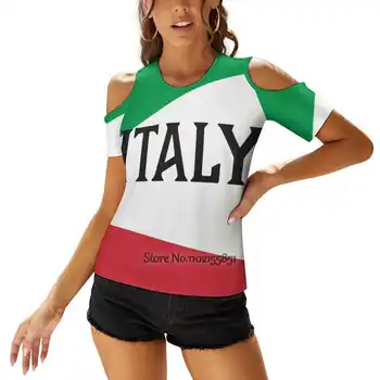 Италия, Тениски с модерен принтом, Дамски Тениски, тениски за момичета, Потници и тениски Harajuku с къс ръкав, Италия, Италиански флаг, Знаме на Италия