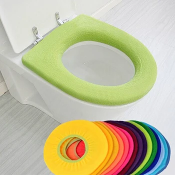 1бр Капак за седалката на тоалетната чиния за тоалетна, стульчак, Мек топъл подложка, възглавница, капак за седалката на тоалетната чиния, Мека подплата O-образна форма за баня, Капак за седалката на тоалетната чиния